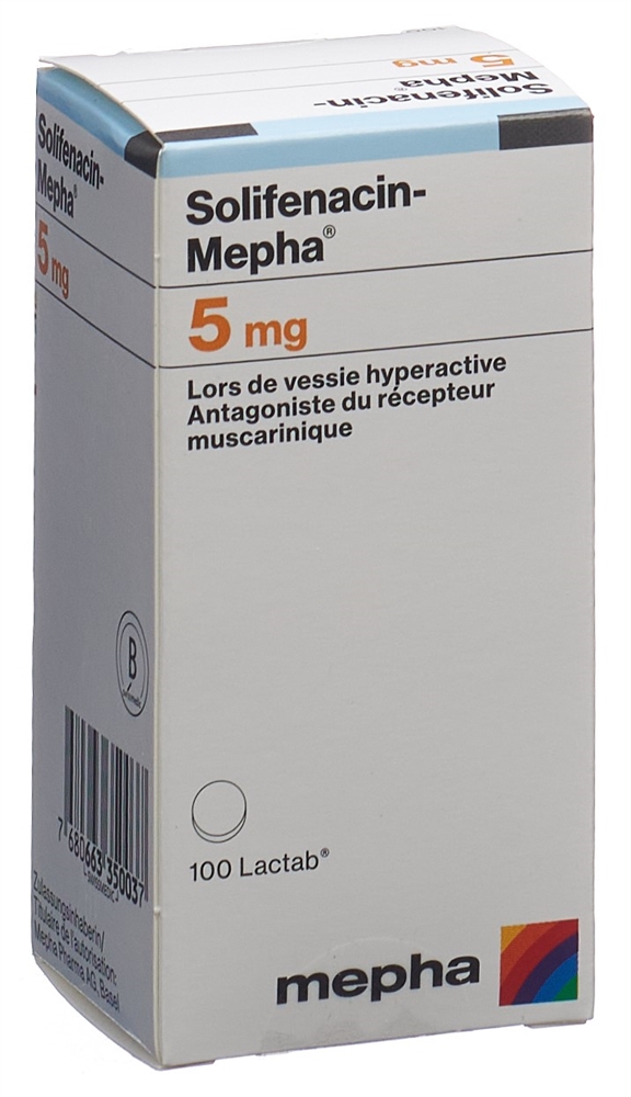 SOLIFENACIN Mepha cpr pell 5 mg bte 100 pce