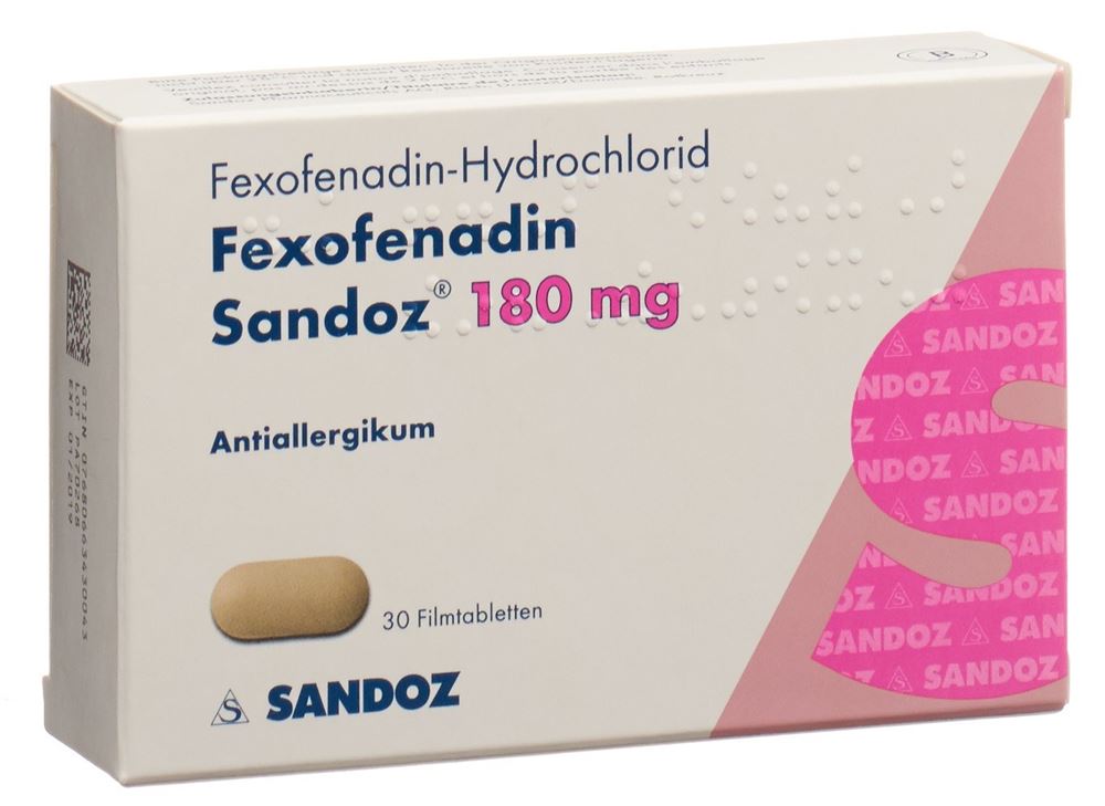 FEXOFENADINE Sandoz cpr pell 180 mg 30 pce