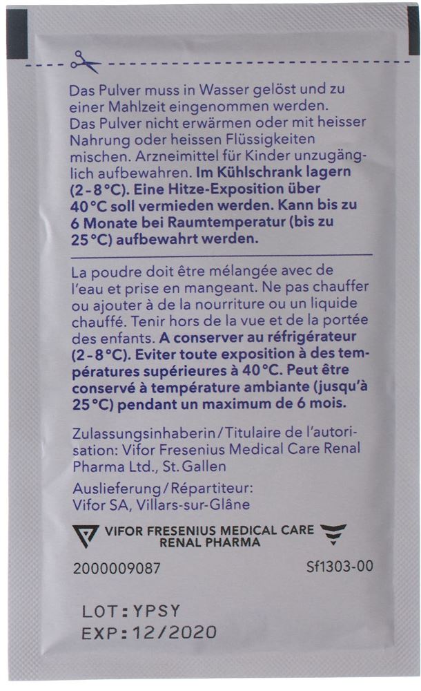 VELTASSA pdr p susp orale 8.4 g 30 pce sach