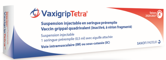 VaxigripTetra, Suspension pour injection dans une seringue pré-remplie