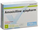 AMOXICILLINE axapharm cpr disp 750 mg 4 pce
