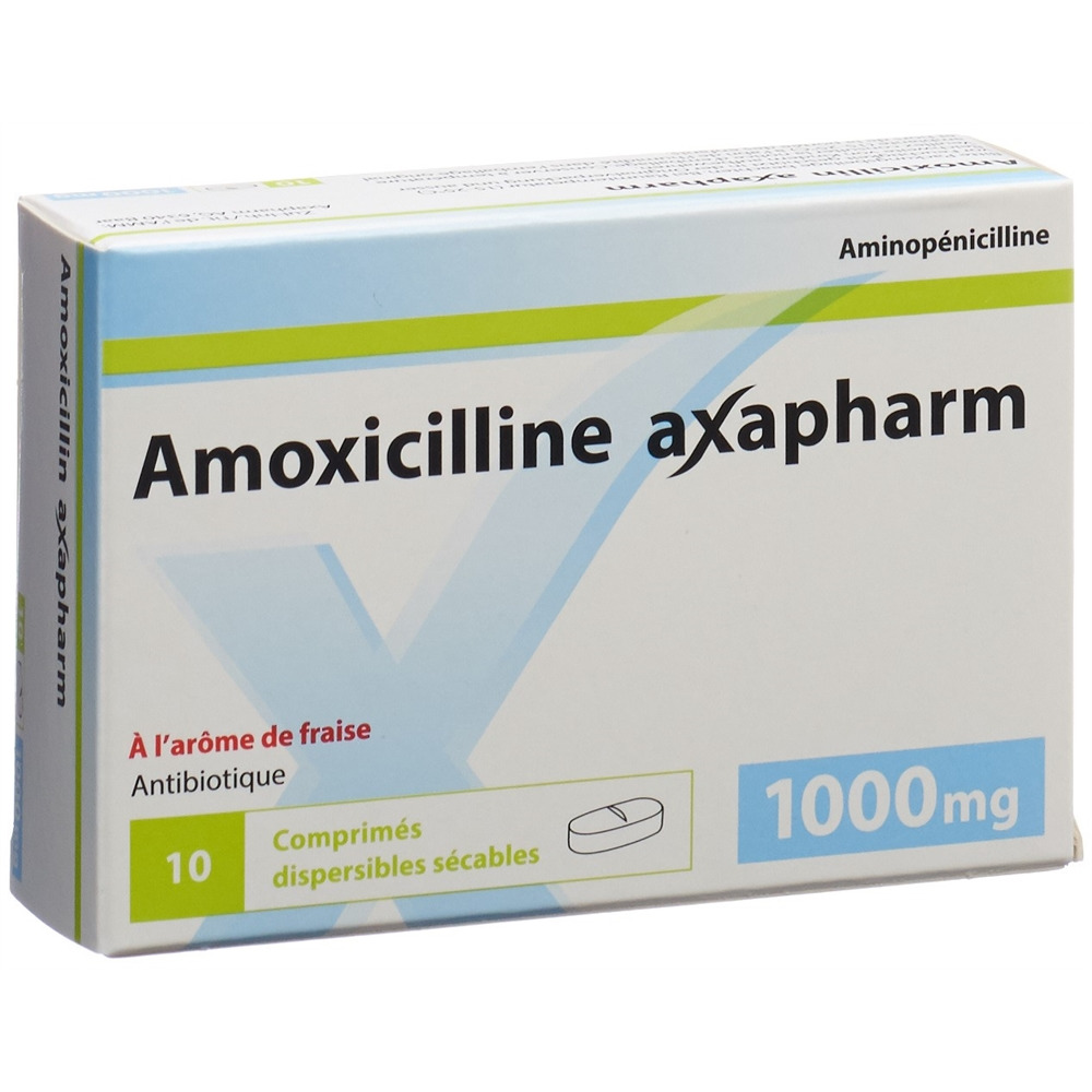 AMOXICILLINE axapharm cpr disp 1000 mg 10 pce
