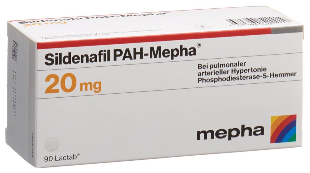 SILDENAFIL PAH-Mepha cpr pell 20 mg 90 pce