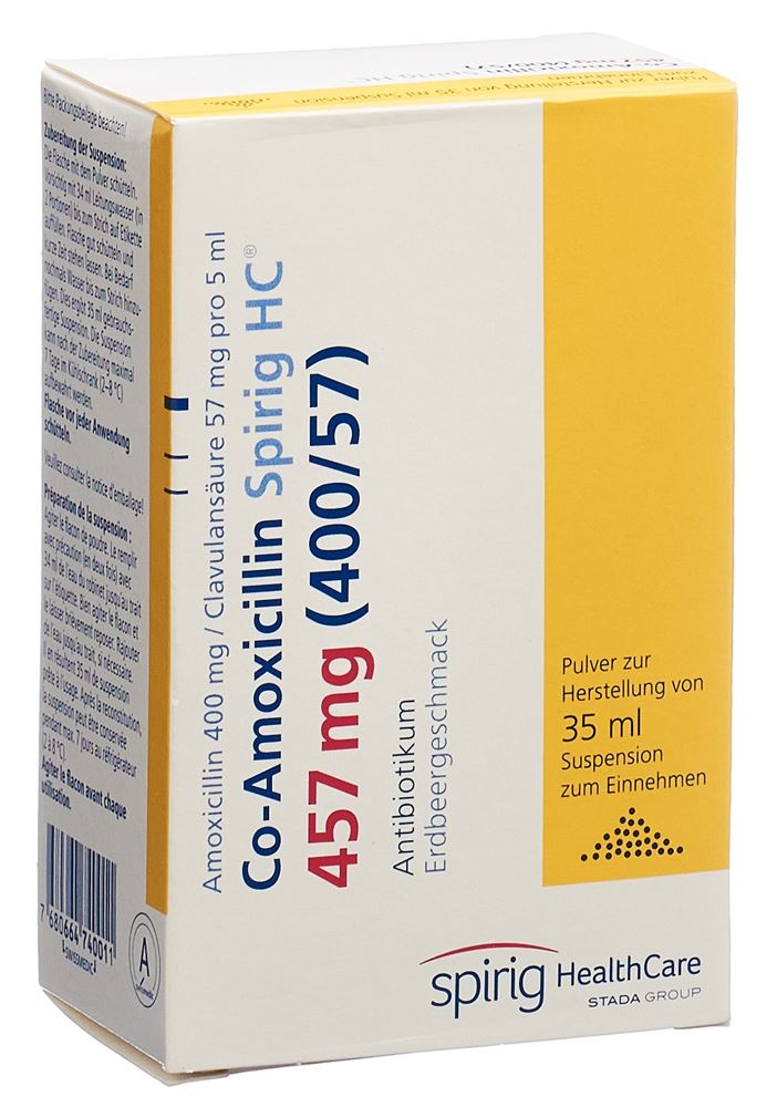 CO-AMOXICILLINE Spirig HC susp 457mg (400/57) 35ml