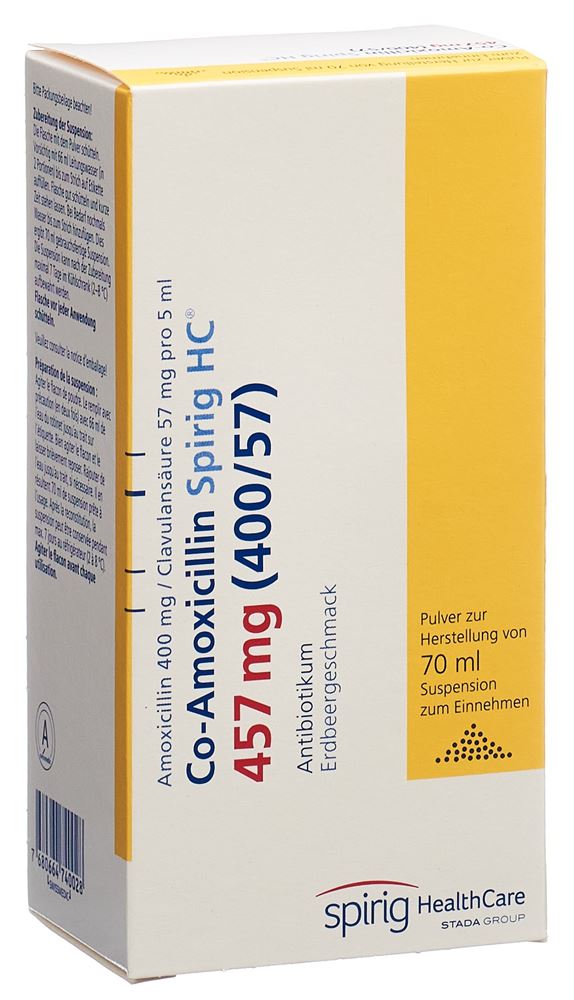 CO-AMOXICILLINE Spirig HC susp 457mg (400/57) 70ml