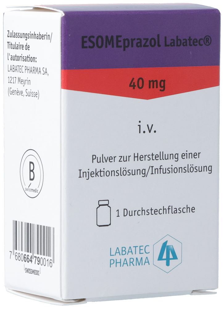 ESOMEPRAZOL Labatec subst sèche 40 mg flac