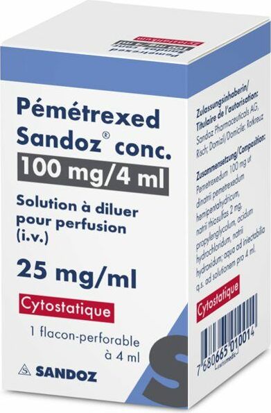PEMETREXED Sandoz conc. conc perf 100 mg/4ml amp