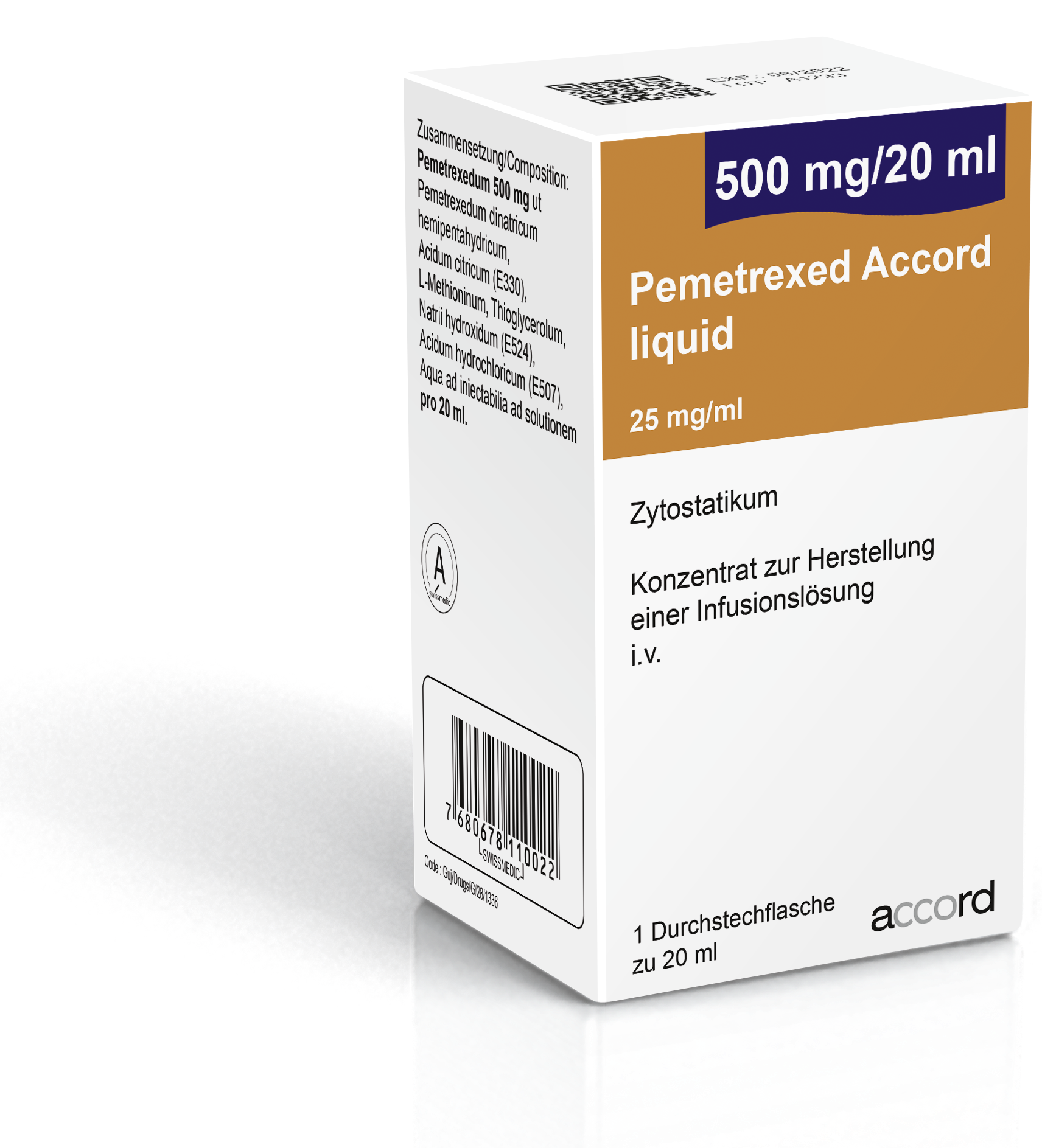 Pemetrexed Sandoz conc. 500 mg/20 ml, Konzentrat zur Herstellung einer Infusionslösung