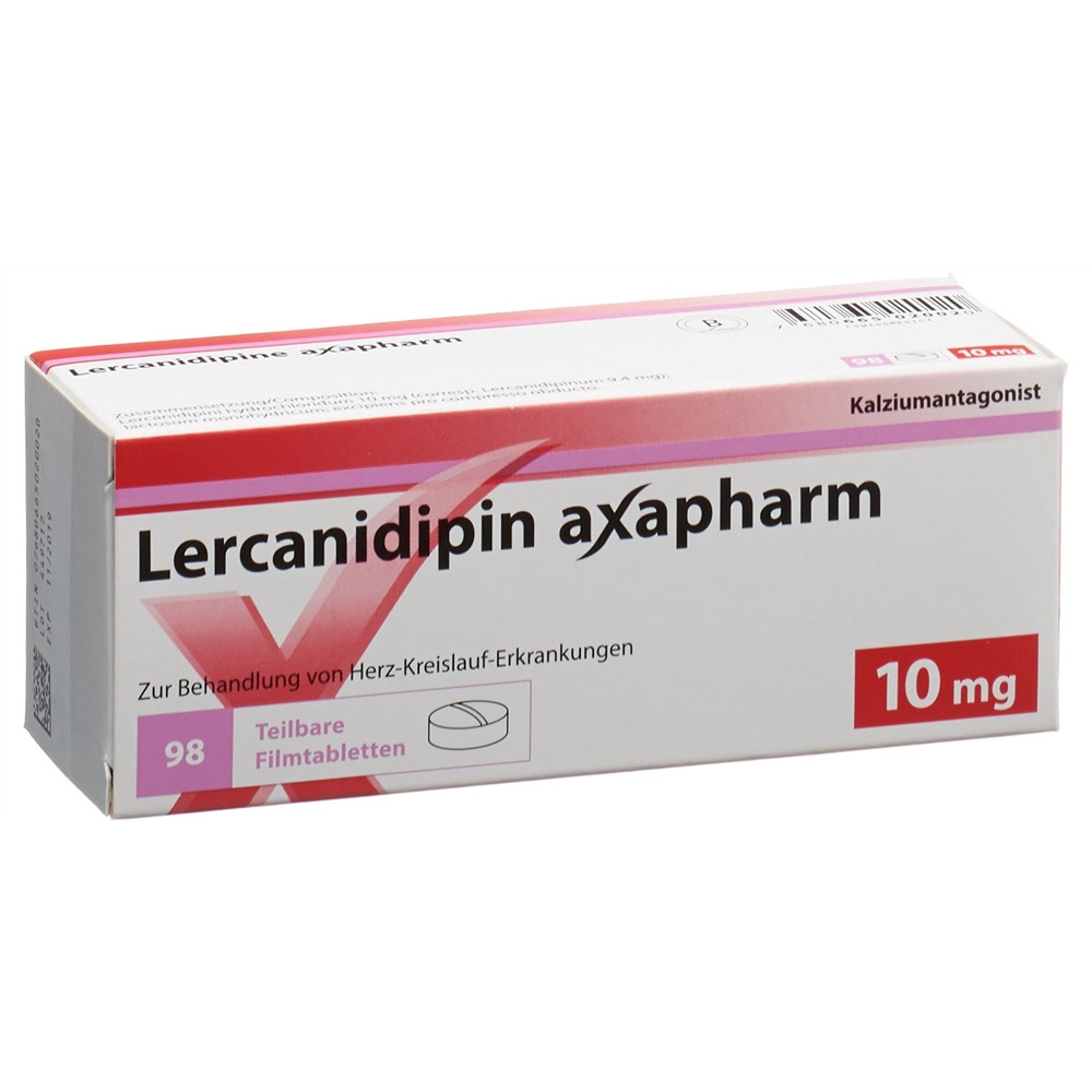 LERCANIDIPINE axapharm cpr pell 10 mg 98 pce