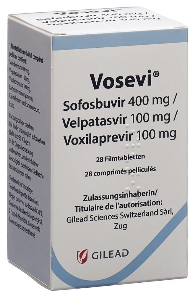 VOSEVI cpr pell 400/100/100 bte 28 pce