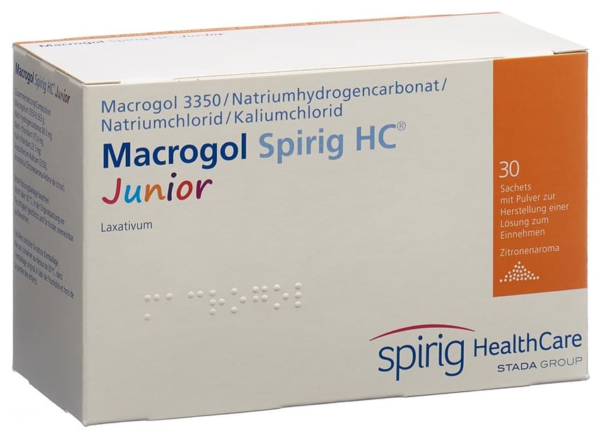 Macrogol Spirig HC Junior, Pulver zur Herstellung einer Lösung zum Einnehmen