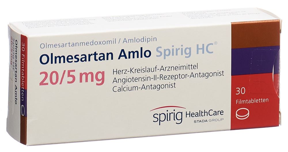 OLMESARTAN AMLO Spirig HC cpr pell 20/5mg 30 pce