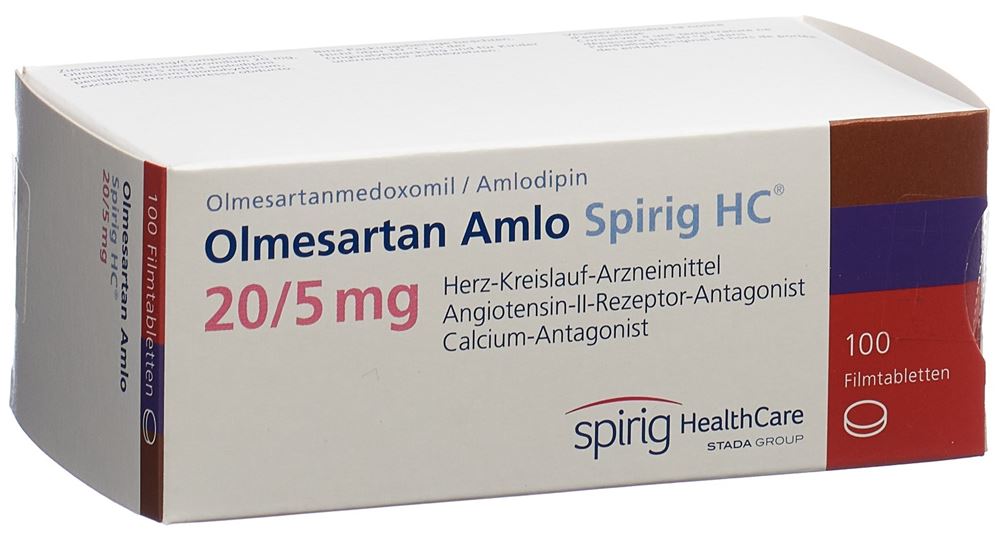 OLMESARTAN AMLO Spirig HC cpr pell 20/5mg 100 pce