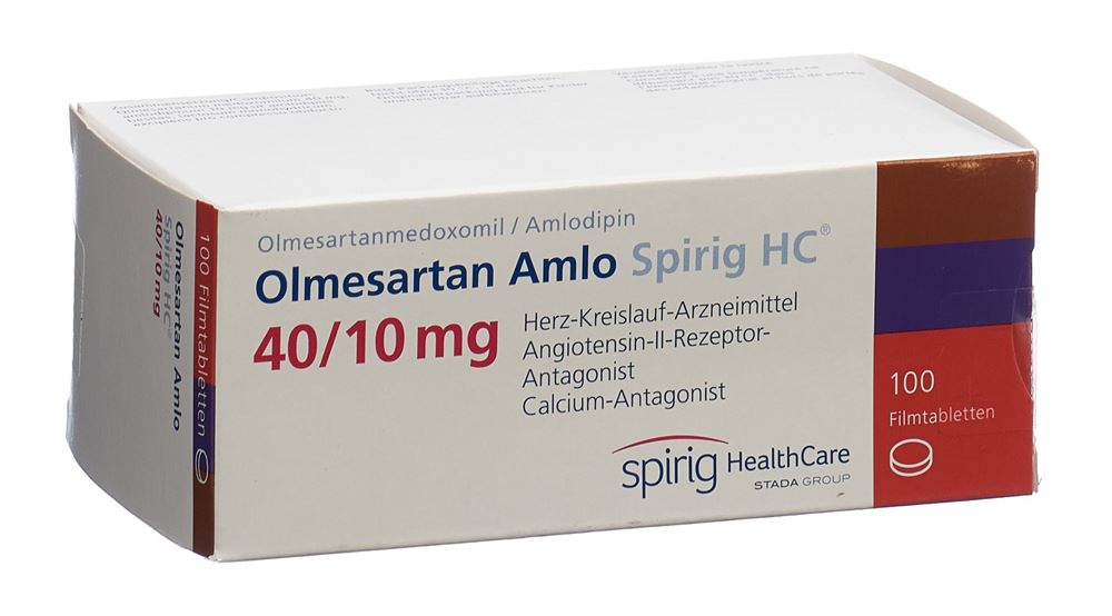 OLMESARTAN AMLO Spirig HC cpr pell 40/10mg 100 pce