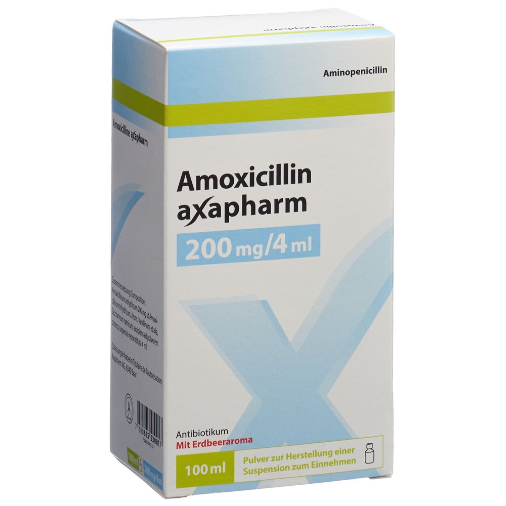 AMOXICILLINE axapharm pdr 200 mg/4ml p susp 100 ml