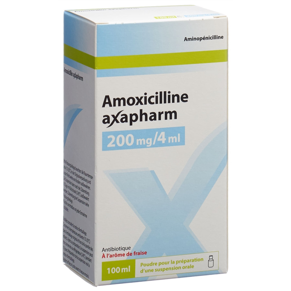 AMOXICILLINE axapharm pdr 200 mg/4ml p susp 100 ml