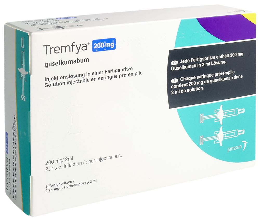 TREMFYA 200 mg/2 ml sol inj ser pré 2 pce