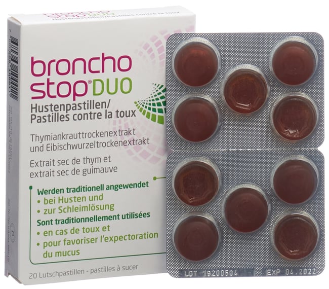 BRONCHOSTOP DUO pastilles contre la toux 20 pce