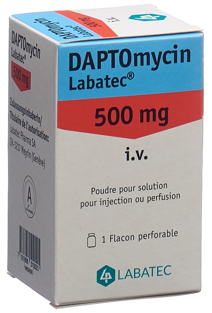 DAPTOMYCIN Labatec subst sèche 500 mg flac