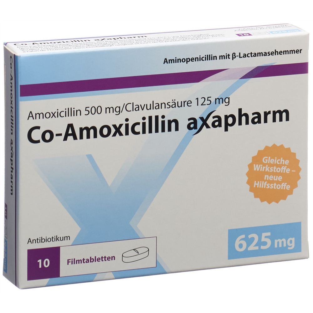 CO-AMOXICILLINE axapharm cpr pell 625 mg 10 pce