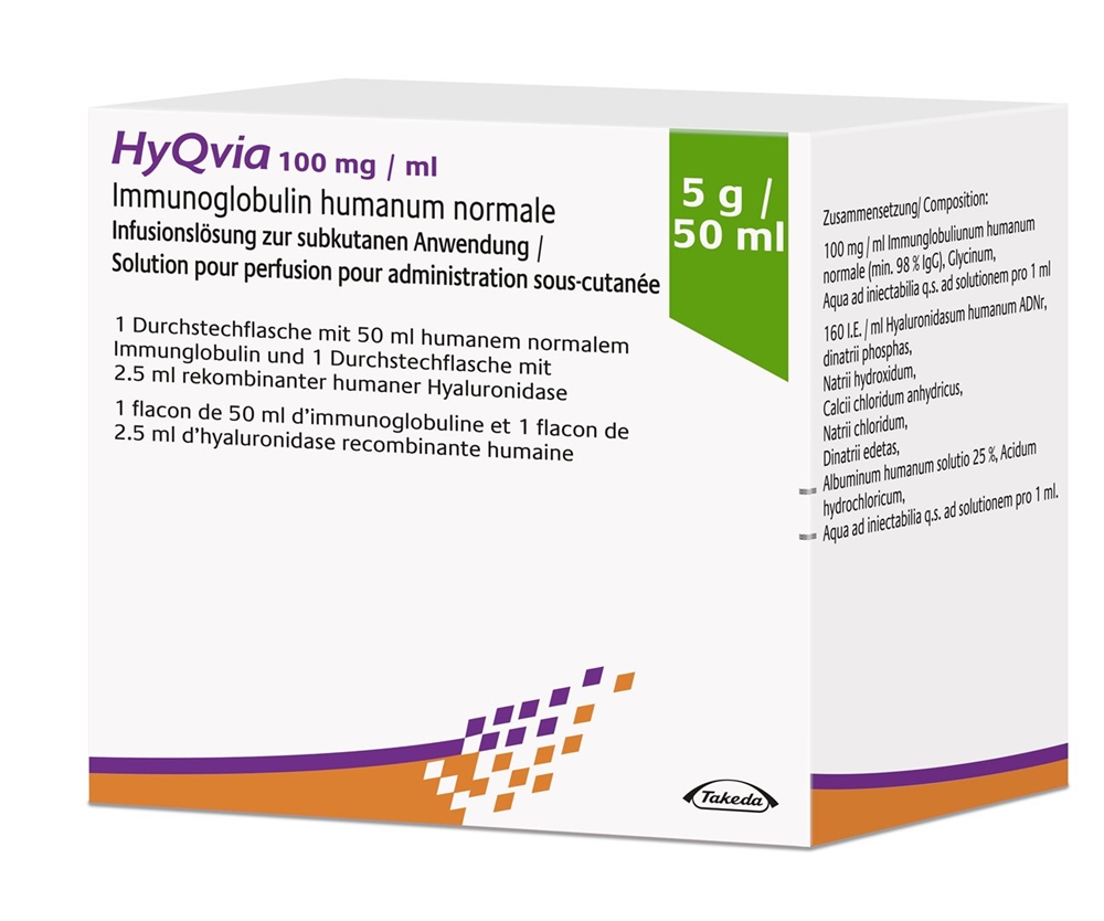HYQVIA sol perf 5 g/50ml double flacons 50 ml