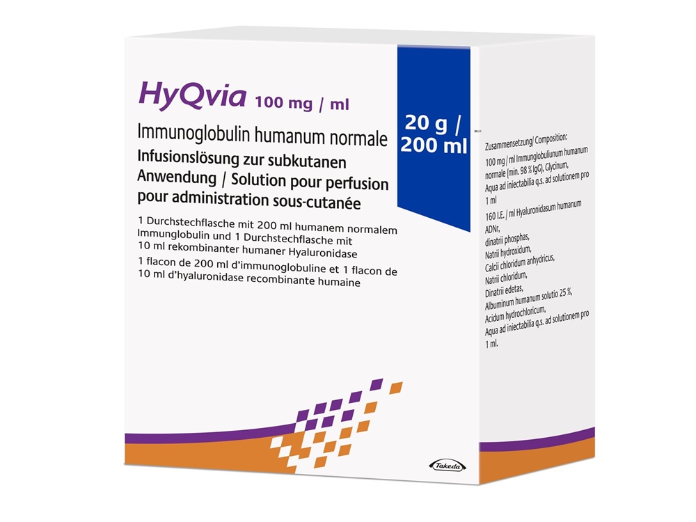 HYQVIA sol perf 20 g/200ml double flacons 200 ml