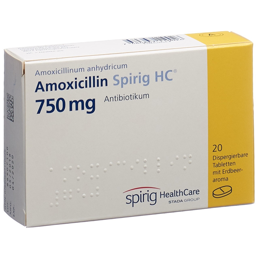 AMOXICILLINE Spirig HC cpr disp 750 mg 20 pce