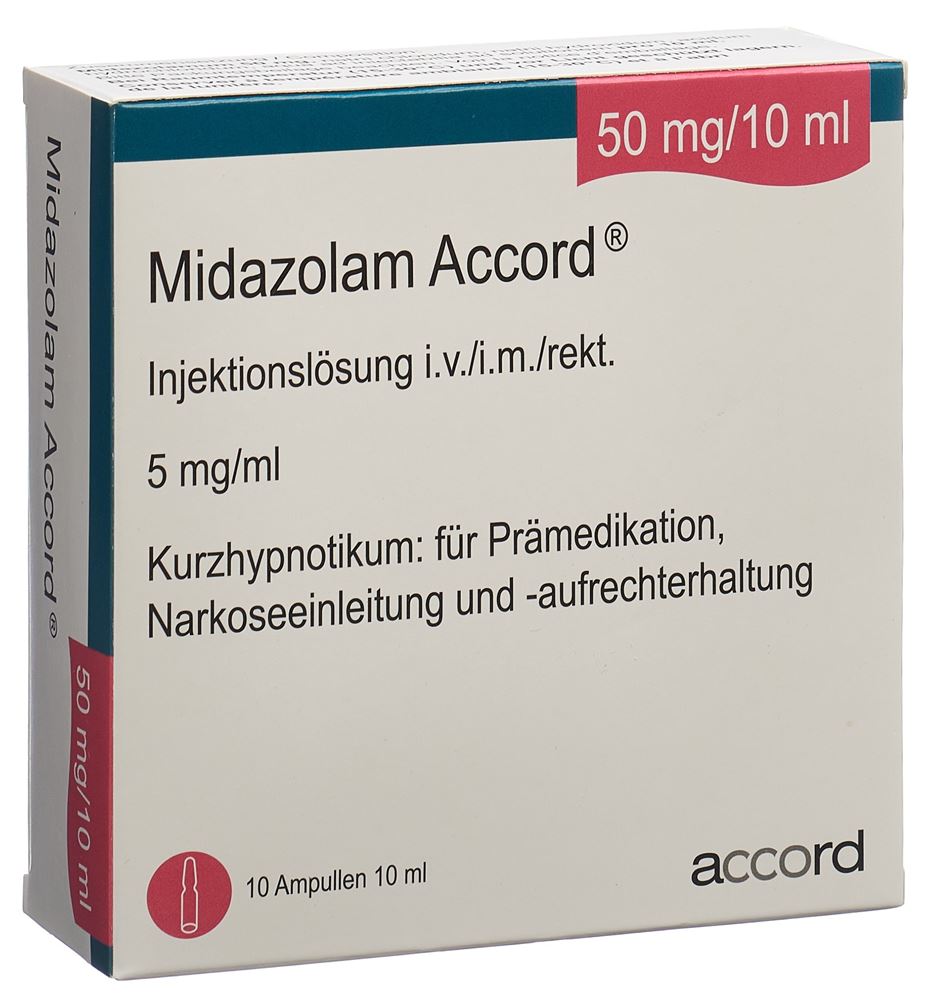 MIDAZOLAM Accord 50 mg/10 mL sol perf 10x10mL pce