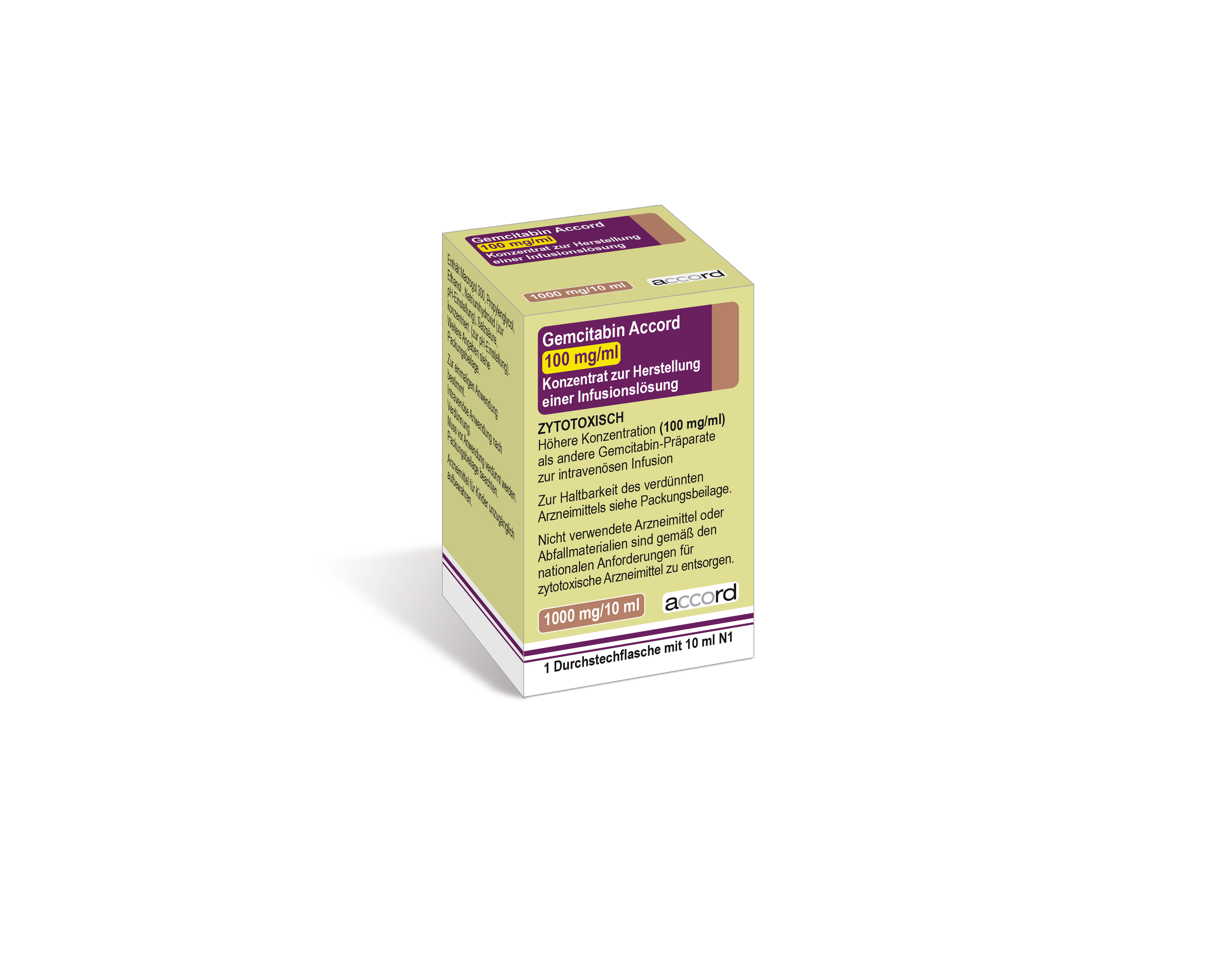 GEMCITABIN Accord 1000 mg/10ml flac