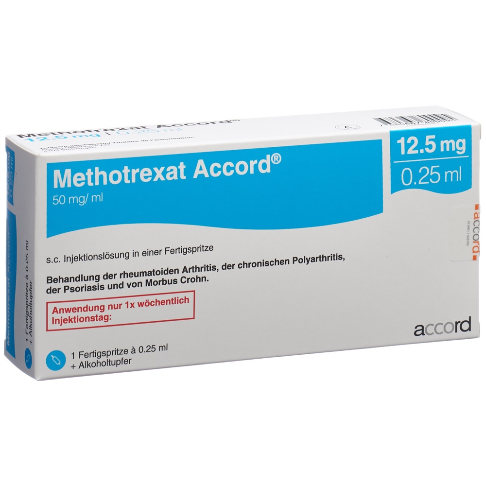 METHOTREXAT Accord 12.5mg/0.25ml sol inj sér pré