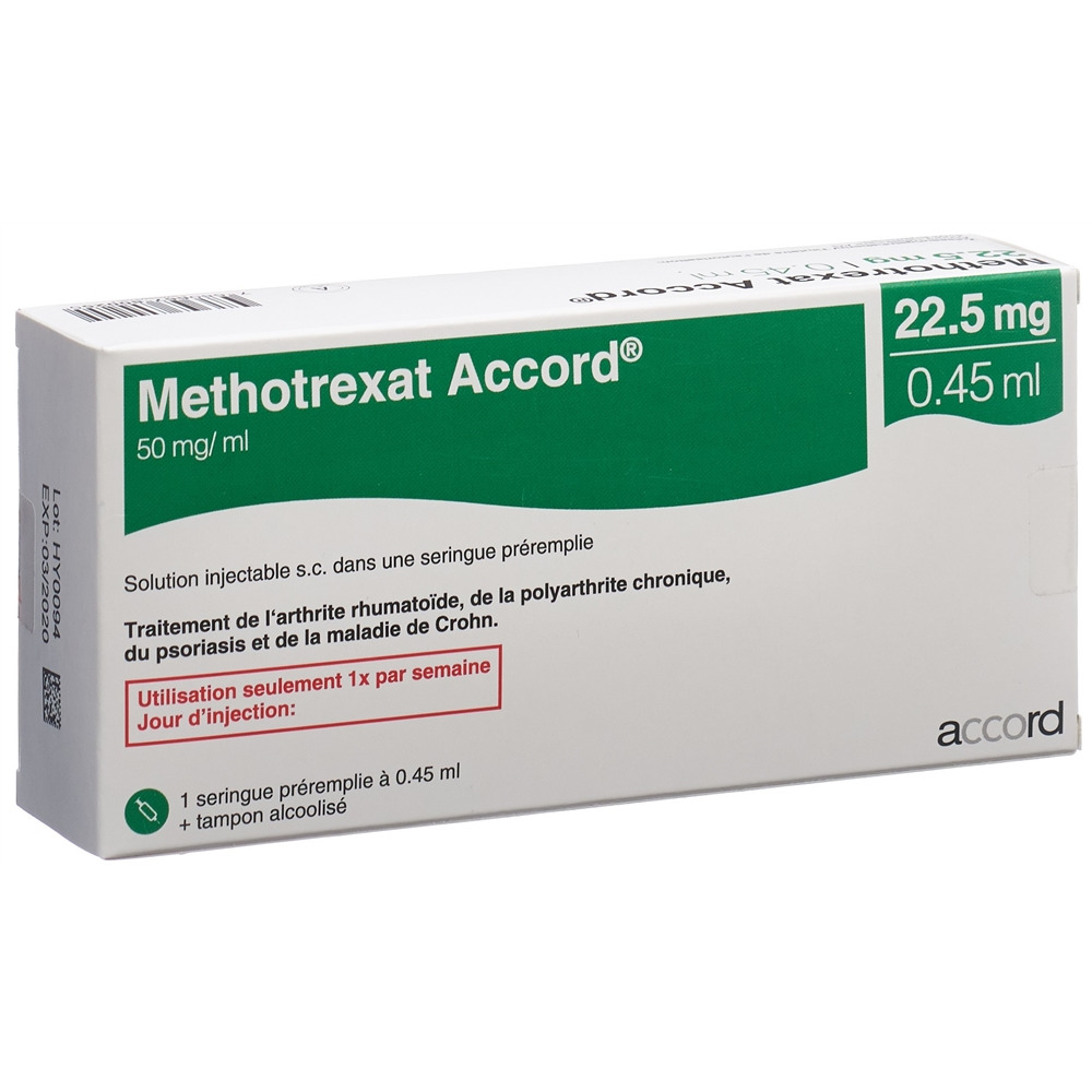 METHOTREXAT Accord 22.5mg/0.45ml sol inj sér pré