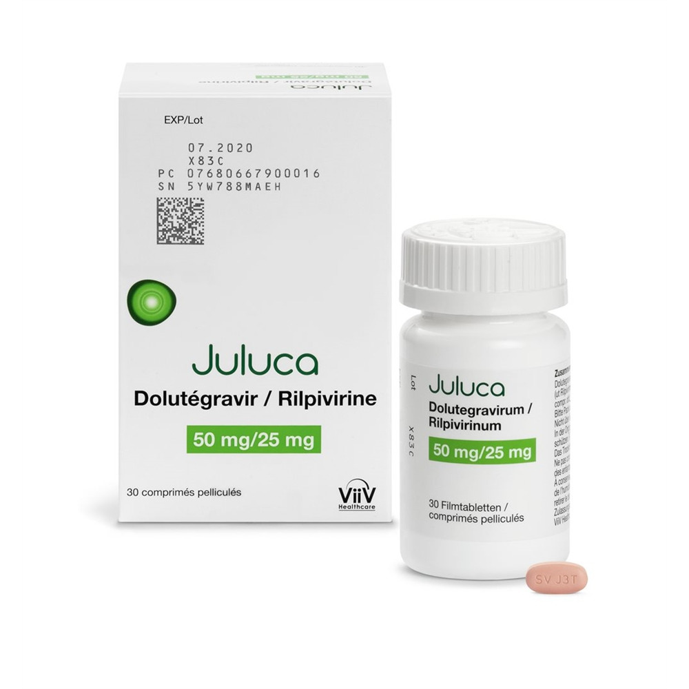 JULUCA cpr pell 50/25 mg bte 30 pce