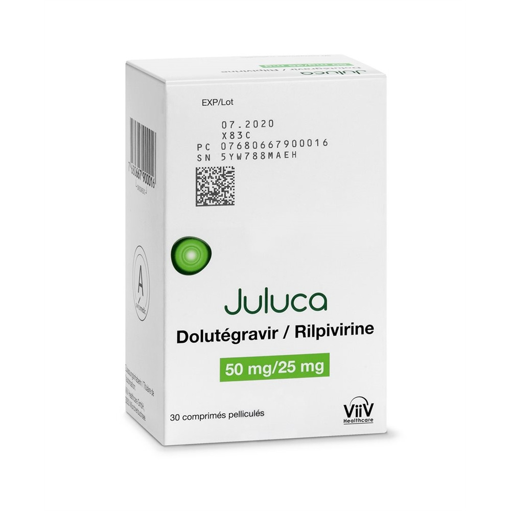 JULUCA cpr pell 50/25 mg bte 30 pce