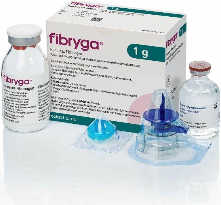 Fibryga 1g, Pulver und Lösungsmittel zur Herstellung einer Injektions-/Infusionslösung