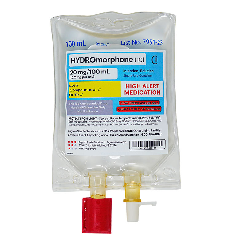 Hydromorphone Sintetica 0.2 mg/ml, soluzione per infusione