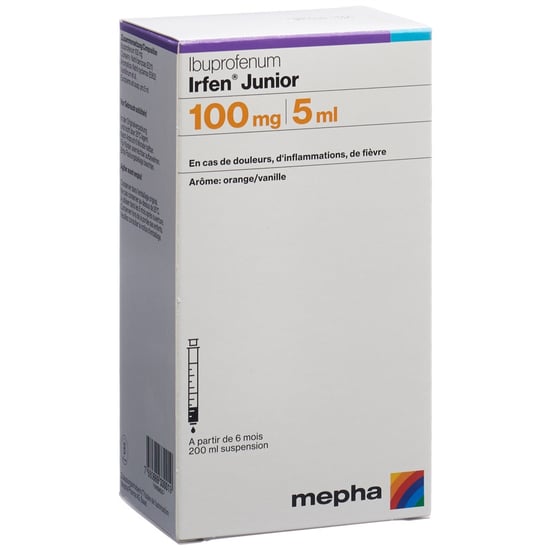 Irfen Dolo Junior 100 mg / 5 ml, Suspension