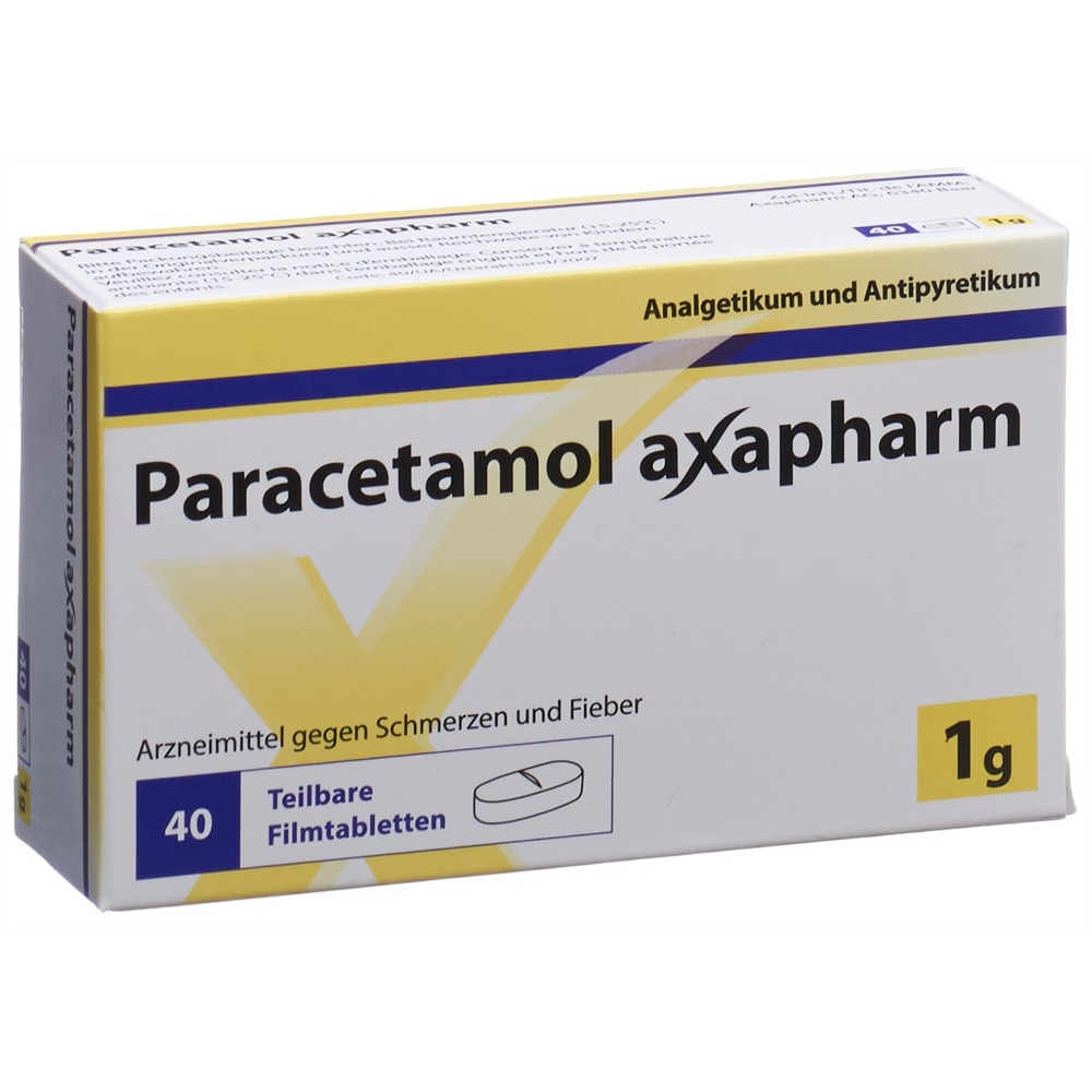 PARACETAMOL axapharm cpr pell 1 g 40 pce