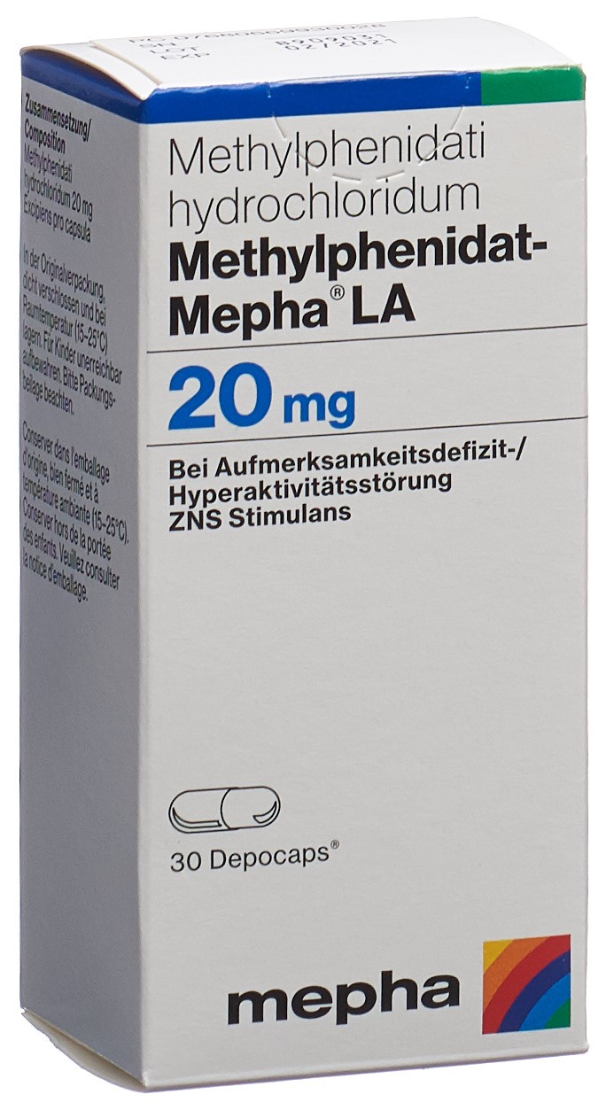 METHYLPHENIDAT Mepha LA depocaps 20 mg bte 100 pce