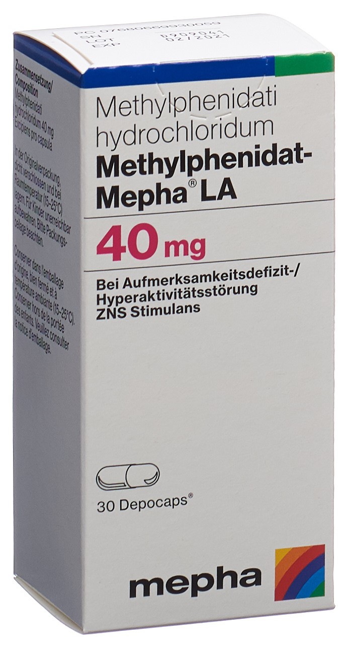 METHYLPHENIDAT Mepha LA depocaps 40 mg bte 100 pce