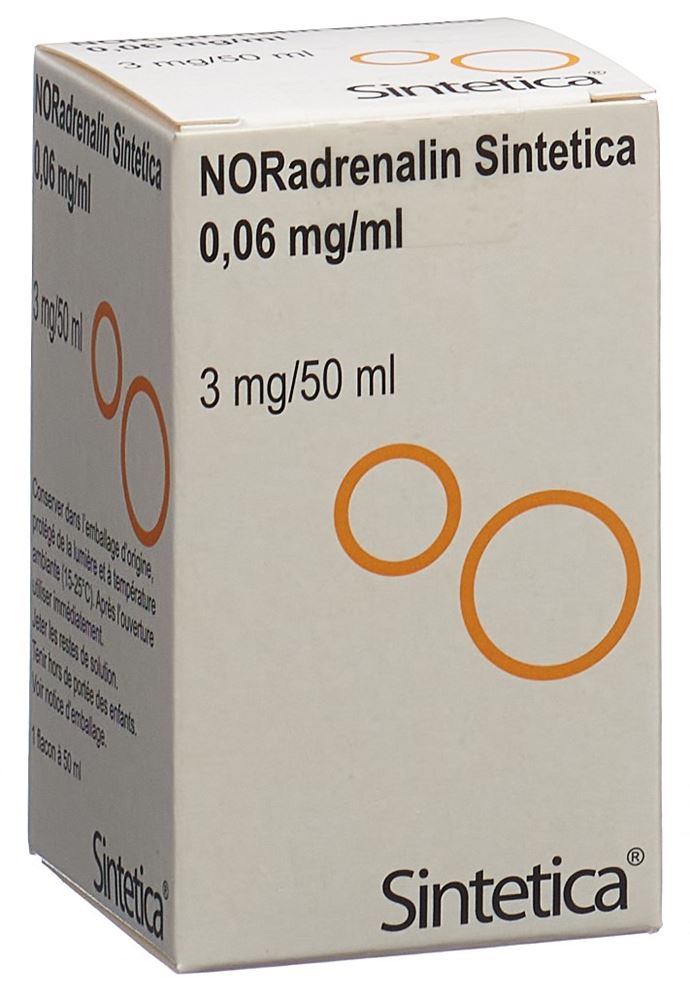 NORADRENALIN Sintetica sol perf 3 mg/50ml vial