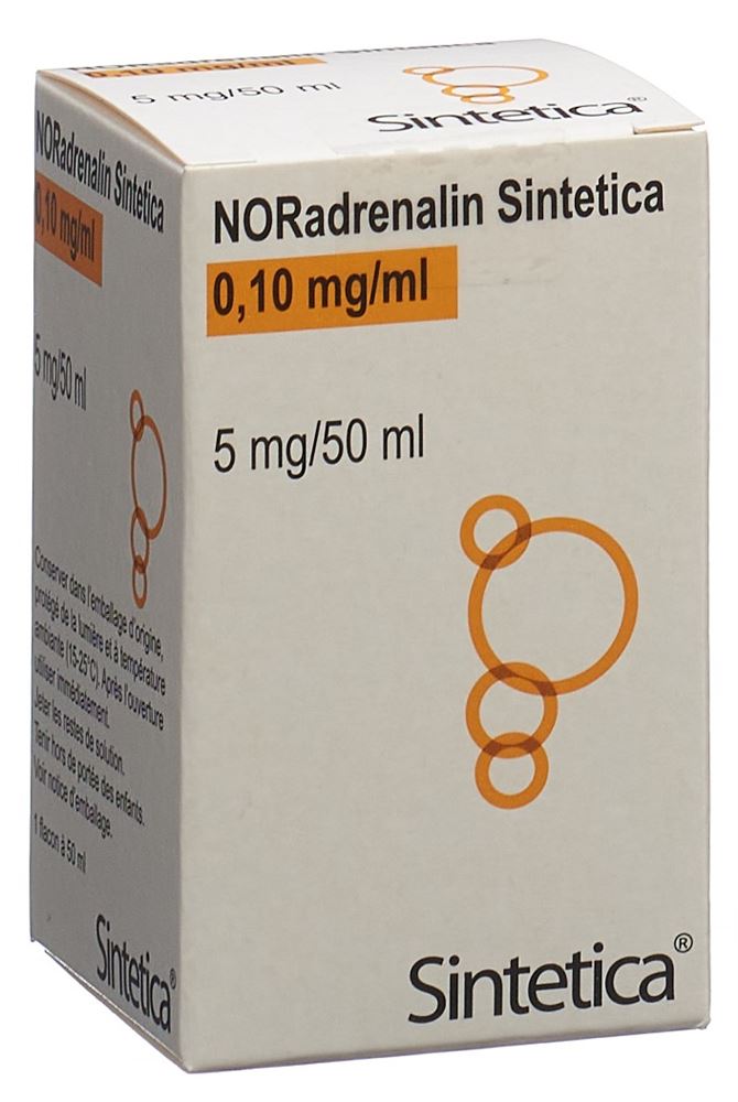 NORADRENALIN Sintetica sol perf 5 mg/50ml vial