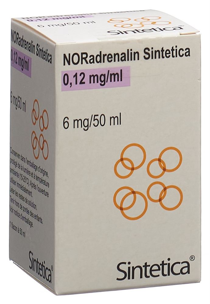 NORADRENALIN Sintetica sol perf 6 mg/50ml vial