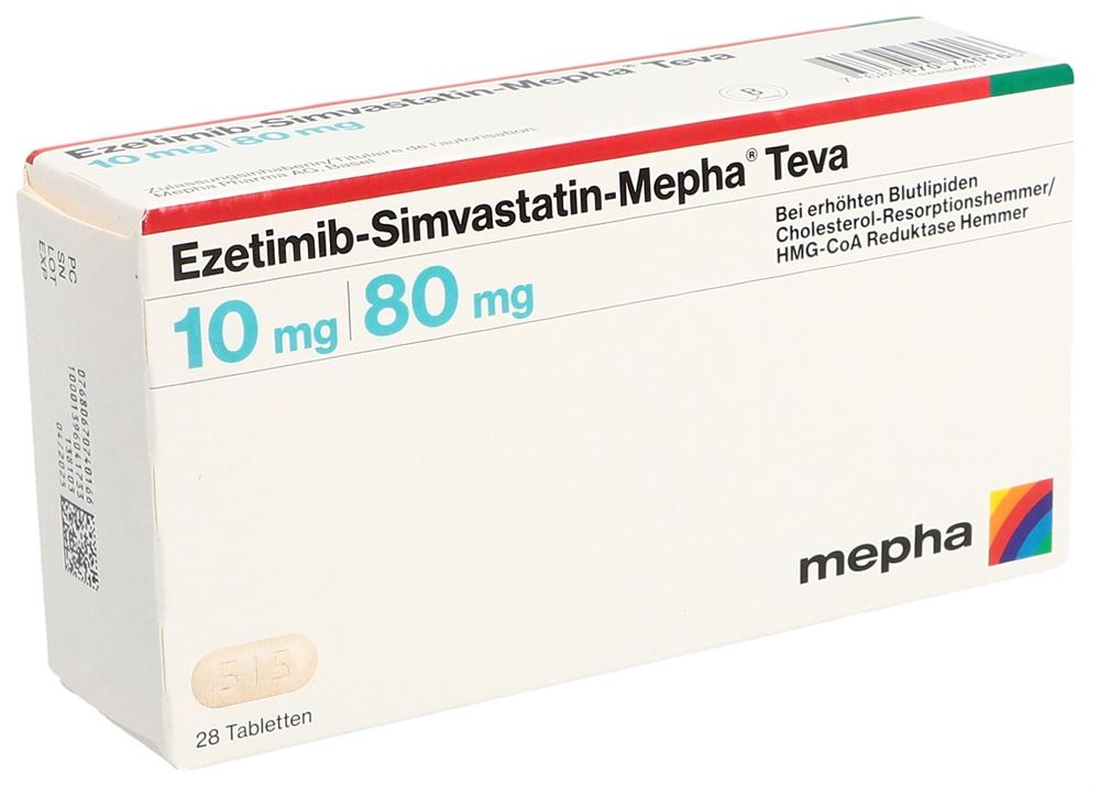 EZETIMIB SIMVASTATIN Mepha Teva 10/80 mg 28 pce