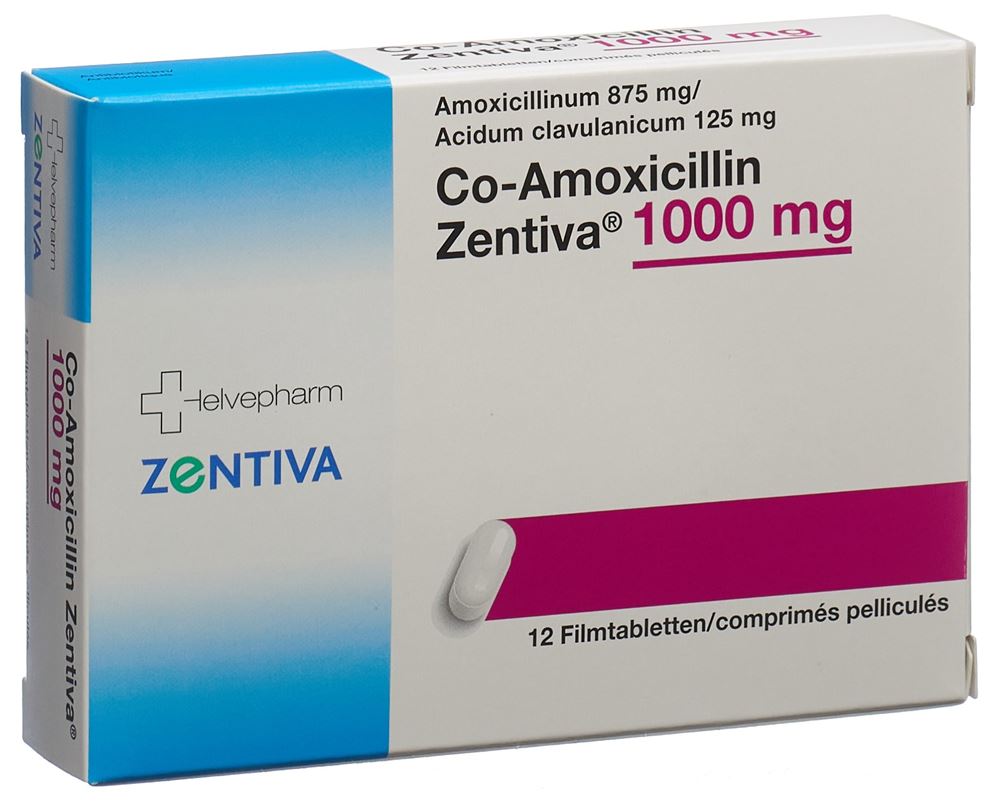 CO-AMOXICILLIN Zentiva cpr pell 1000 mg 12 pce
