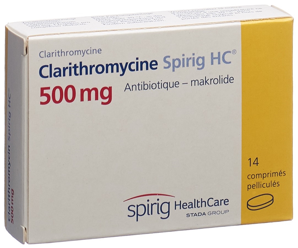CLARITHROMYCINE Spirig HC cpr pellic 500 mg 14 pce