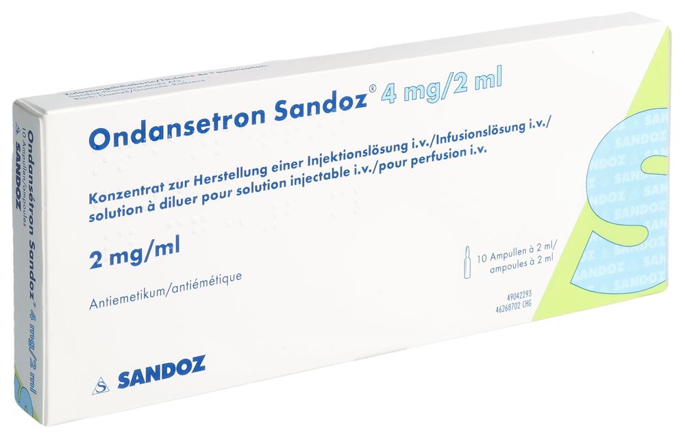 ONDANSETRON Sandoz conc perf 4 mg/2ml 10 amp 2 ml