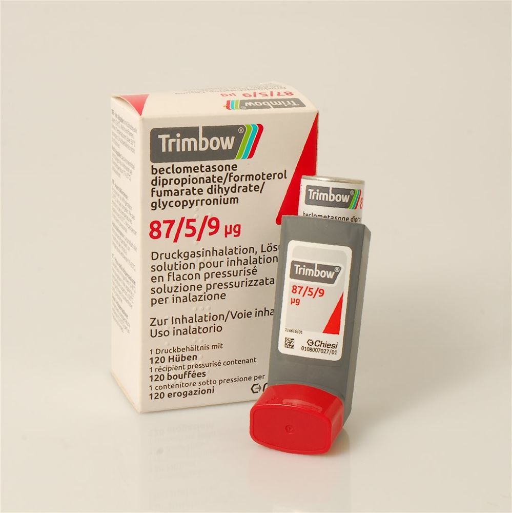 TRIMBOW aéros doseur 87µg/5µg/9µg fl 120 dos