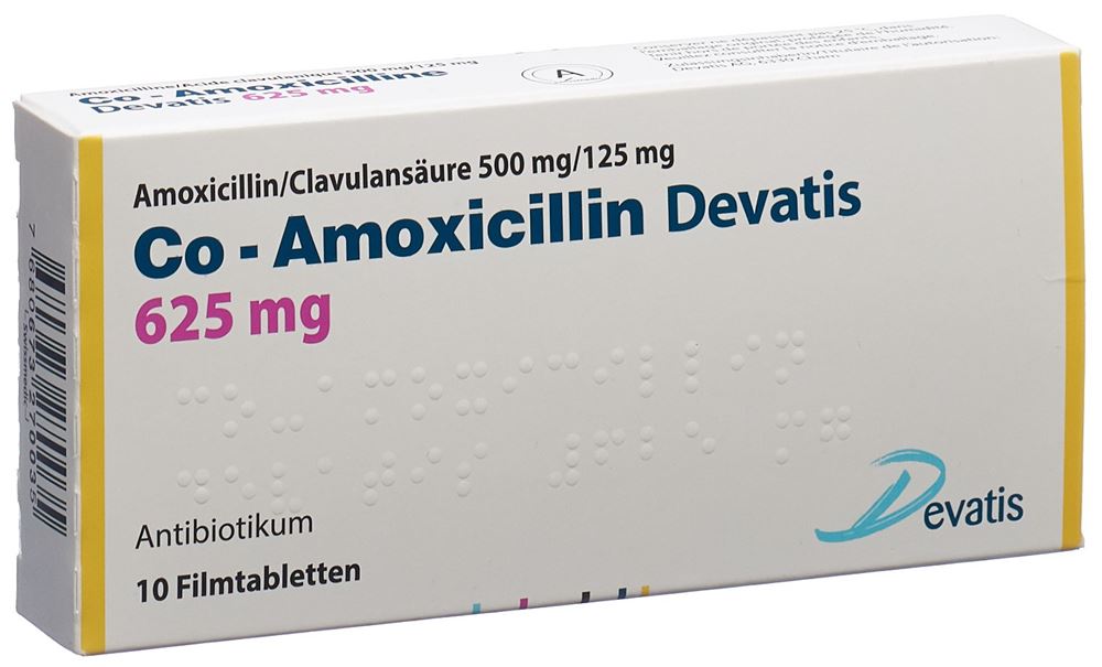 CO-AMOXICILLINE Devatis cpr pell 625 mg 10 pce