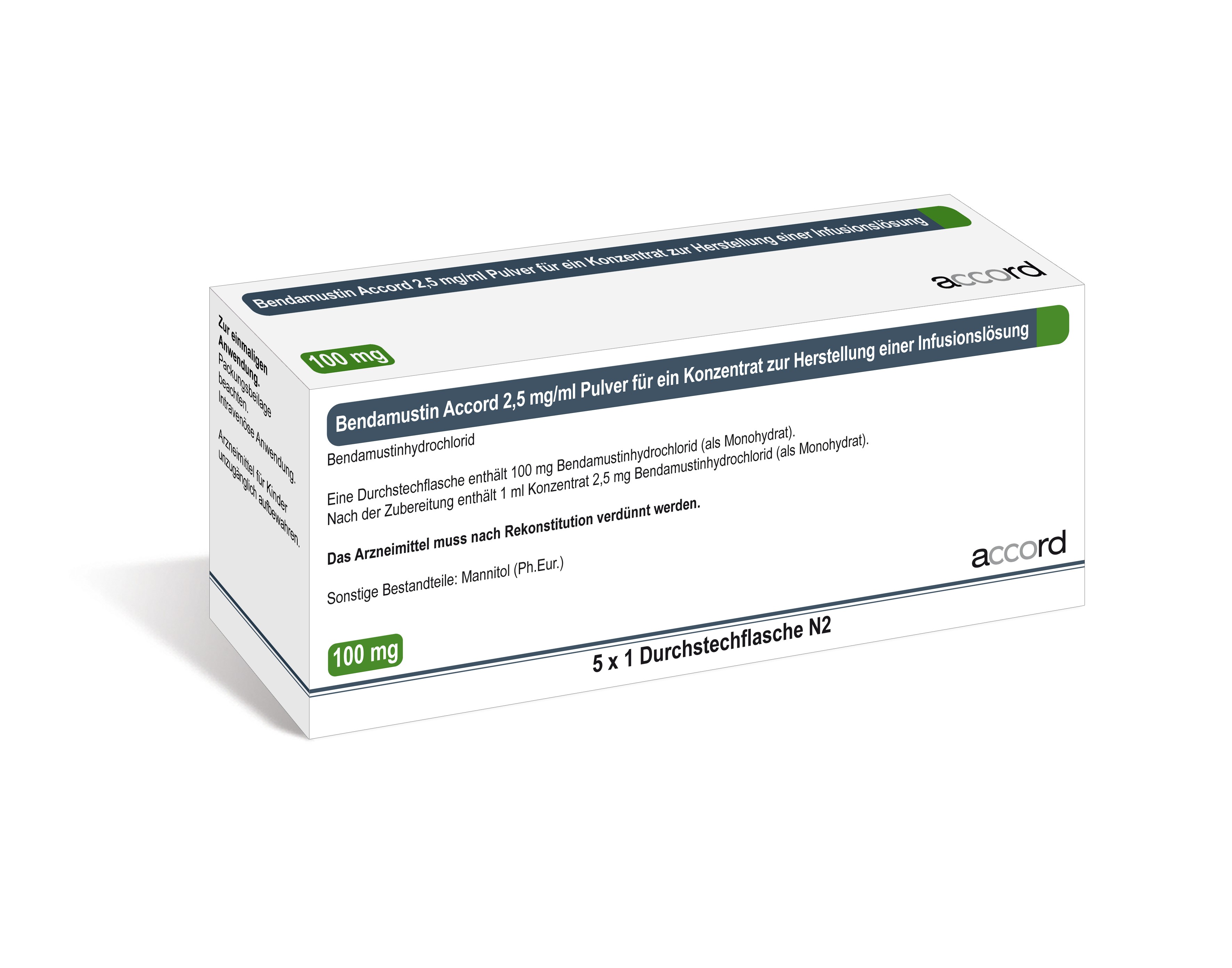 Bendamustin Sandoz 100 mg, Pulver für ein Konzentrat zur Herstellung einer Infusionslösung