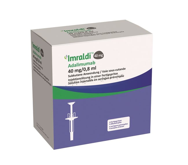 Imraldi 40 mg/0.8 ml, Injektionslösung in einer Fertigspritze